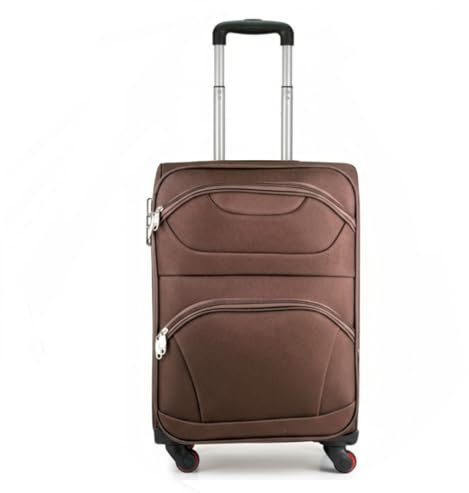 COSHANO Maleta de Cabina Trolley de Tela Equipaje de Mano Viaje avión 4 Ruedas Giratorias Muy Ligera y Resistente Maletin de piloto (Marron)