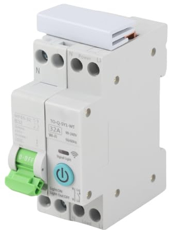 Tomvorks Intelligent WiFi Kretsbrytare Fjärrkontroll APP för Smarta Hem, Flamskyddande Material (1P-32A utan mätfunktion)