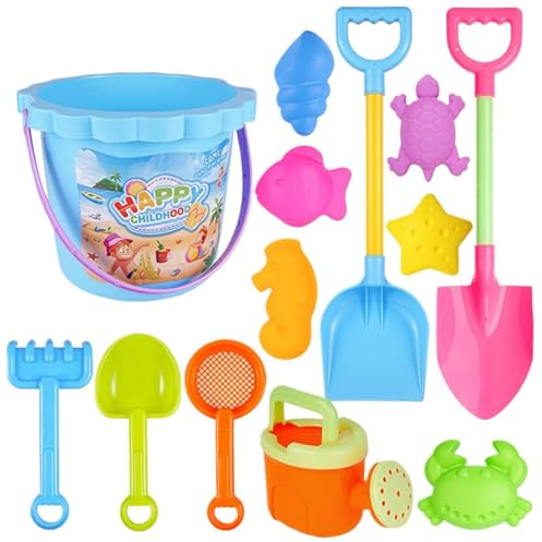 Set di giocattoli da spiaggia per bambini, secchiello per sabbia, e annaffiatoio Set da spiaggia per bambini, giocattolo da spiaggias da viaggio, per sabbiera e campeggio all'aperto