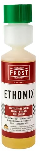 FROST Ethomix Engine Protection Additive 250ml – Ethanol Fuel Stabiliser for 2 & 4 Stroke Petrol Engines | Prevents Corrosion, Gum Build-Up & Improves Fuel Efficiency