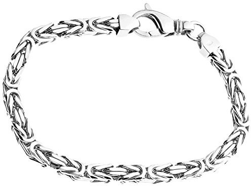 .iced-out. Sterling 925er Silber Königsarmband - BYZANTIN 6x6mm - 20cm