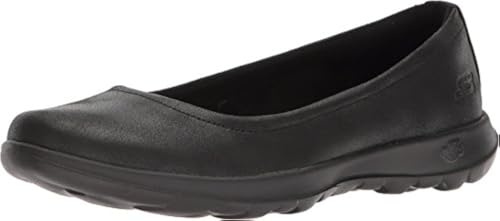 Skechers Womens Casual Comfort Skimmer Ballet Flat, Black/Black, 7.5 US