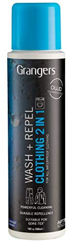Grangers Abbigliamento 2 in 1 Lavaggio e impregnazione – 300 ml – Lavaggio e impregnazione in un corridoio – Per abbigliamento funzionale