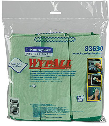 Chiffons en microfibre, réutilisables, 15 3/4 x 15 3/4, vert, 24 cartons [ESS]