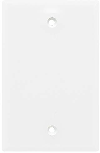 Power Gear Single Blank Wall Plate Cover, 1 Gang, Outlet Covers, 3.1” x 4.9” , Light switch cover, Screws Included, White, 44746