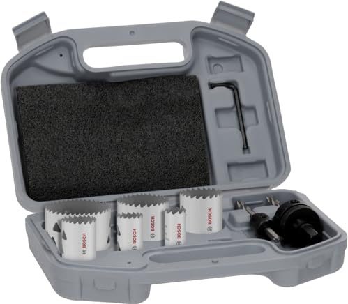 Bosch 9x Coffret de scies trépans à filetage Multi Material | pour Acier, Cloison sèche, Ø 20, 25, 35, 40, 51, 68 mm Professional Accessoire Perceuses