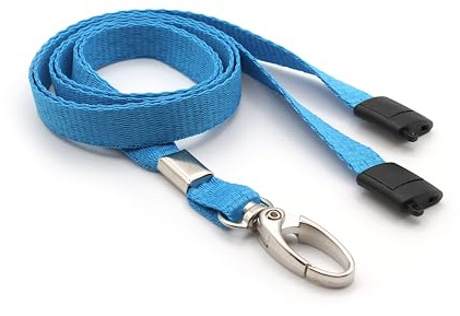 EasyBadge Lanyards for ID Badges with Safety Breakaways, 100 Pack | Metal Lobster Clips for ID Card Holder Attachment