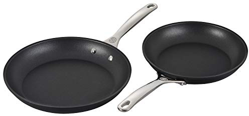 Le Creuset Juego de utensilios de cocina antiadherentes endurecidos, 2 piezas (sartén de 9.5 y 11 pulgadas)