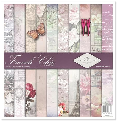 ITD Collection - Scrapbooking-paket 30 x 32 cm, scrapbooking-papper, dekorativt papper, decoupage, korttillverkning, pappersstorlek – 310 x 320 mm (SLS-002 -HS code 48025890)