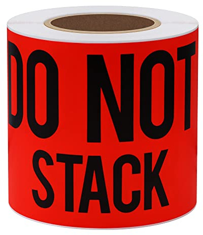 Hylabelest 76x127mm Handle with Care Do Not Stack Stickers Adhesive Warning Labels Total 100 Per Roll