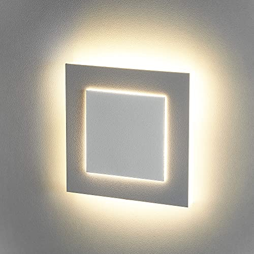 lambado® Premium LED Wandeinbauleuchte für Schalterdose - Treppenbeleuchtung 230V in weiss für Innen - 1.5W ColorSwitch 3D Lichteffekt für Ambiente & Sicherheit im Dunkeln