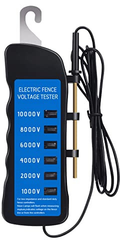 Pilipane Tester di Tensione per Recinzioni Elettriche 1000-10000V, Tester Professionale Impermeabile con 6 LED, Alta Precisione per Metalldrähte, Zaundrähten e Aziende Agricole, Compatto e Portatile