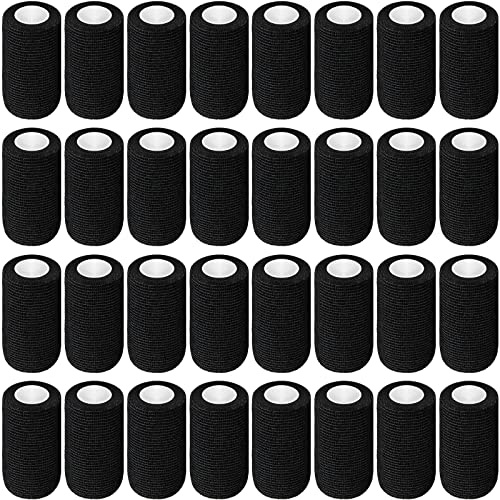 Treela 36 Pcs Self Adherent Bandage 4 X 5 Yard Wrap Breathable Cohesive Bandage Elastic Adhesive Tape for Stretch Athletic Sports Wrist Ankle(Black)
