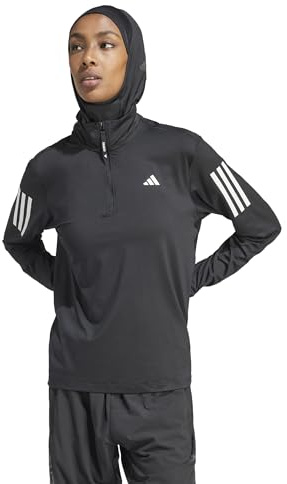 adidas Women's Own the Run Half-Zip Jacket, Black, M
