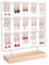 shidaishiye Organizador Pendientes, Metal Colgador Pendientes, Expositor Pendientes con Base de Madera (3 Niveles, 15 Ganchos, Blanco)