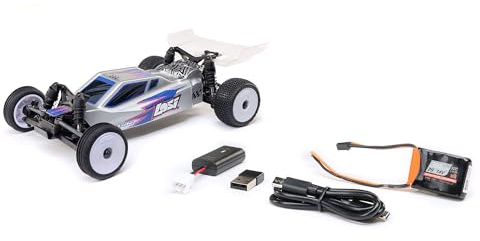 Losi RC Car Micro-B 2WD Buggy, Silver RTR (Tout Le nécessaire pour fonctionner est Inclus), LOS00007T2