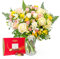 Rose et Freesia - Fleurs fraîches - Livraison le lendemain - Bouquet d'anniversaire - Cadeau d'occasion - Arrangement floral - Livré à votre porte - Fleurs naturelles (+ Chocolats)