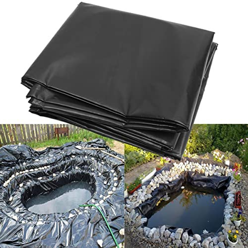 Rivestimento in pelle nera HDPE rinforzato per laghetto rialzato, 5 m x 4 m, impermeabile, per giardini, laghetti e fontane.