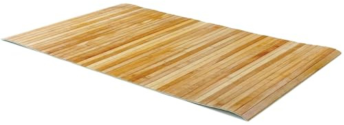 Comart - Tappeto Cucina Bamboo - 50x180 cm - Fondo Antiscivolo - Lavabile - Bambù Naturale Trattato - Resistente agli Schizzi - Passatoia Multiuso - Effetto Legno Opaco - Bambu Colorato - Natural
