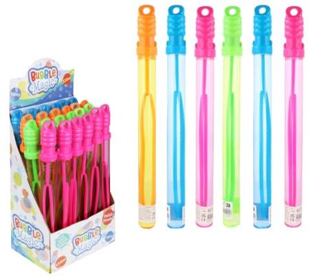 Lizzy Bubble Sword Wand 110ml 32cm Party Toy for Kids | Assorted Colour Bubble Maker with Built-In Wand | Summer Outdoor Games, Birthday Party Bags, School Prizes & Garden Fun