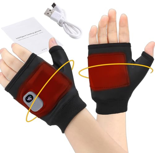 Gants Chauffants | Mitaines Chauffantes d'hiver Réchauffant Les Mains | Mitaine Réchauffante avec Affichage Numérique pour Sports d'hiver et Plein Air, pour Hommes et Femmes