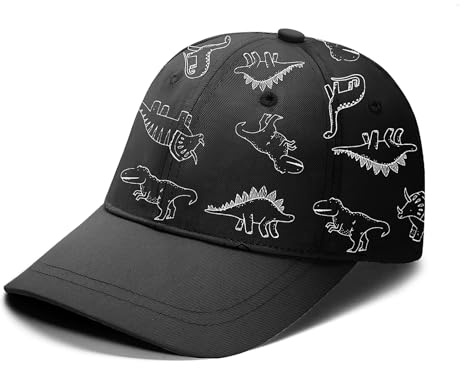 TOMEEK Solhatt barn baseballkeps söt dinosaurie fritid keps barn unisex justerbar baby bomull utomhus sporthatt pojkar och flickor anti-UV-kepsar