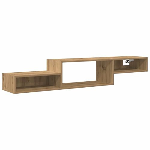 Kaorsrow Mobile TV basso sospeso, da parete, in rovere Artisan, mobile TV sospeso, per soggiorno e camera da letto, design moderno, 150 x 28 x 26 cm