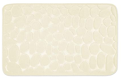 WohnDirect Badezimmerteppich mit Memory Foam - Rutschfester Badteppich - Badematte waschbar & schnelltrocknend auch ideal als Duschvorleger - Badvorleger 50 x 80 cm - Beige