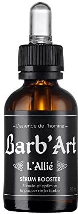 Barb'Art - Siero Booster - Cura barba fortificante - Oli biologici di ricino, Jojoba e Baobab - Profumo L'Alleato - 30 ml