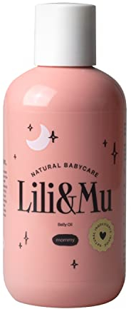Lili&Mu Schwangerschaftsöl gegen Dehnungsstreifen & Schwangerschaftsstreifen 200 ml - Massageöl mit Kokosöl Traubenkernöl Vitamin E, Pflegeöl Vegan Bio Naturkosmetik - Schwanger Skincare