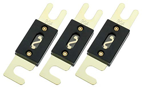 BOJACK 80 A 32 VDC ANL Fusible à Plats pour système audio et vidéo de voiture (Paquet de 3 pièces)