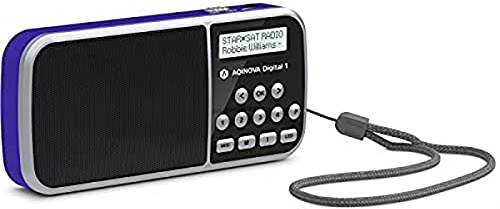 AQINOVA Digital 1 Radio Portátil Dab+/FM (Pantalla LCD, Memoria de Favoritos, Teclas de selección Directa, Conector para Auriculares, USB, AUX-in, Linterna LED, batería reemplazable, 1 W, pequeña