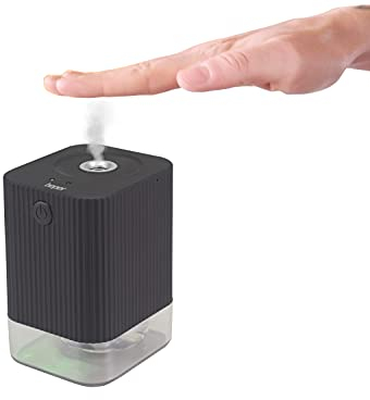 BEPER P201UTP011 Desinfektionsspender, für Hände und Objekte, Kapazität 120 ml, berührungslos, Infrarot-Sensor, Akku, USB-Kabel enthalten, schwarz, ABS, klein, pequeño