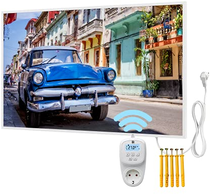 BR Bringer Quadro Riscaldamento a infrarossi con cornice 800 Watt – Riscaldamento con stampa UV – 100 x 60 x 1,8 cm – Avana, Cuba