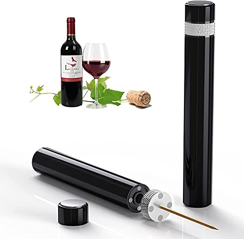 Quntis Sacacorchos Vino Profesional, Abrebotellas Vino Abrebotellas de Presión de Aire Abridor de Vino, Abridor de Acero Inoxidable, Bomba de Botella Regalo Mujer Hombre para Fiesta-Plateado