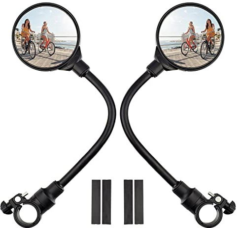 2 specchietti per manubrio della bicicletta, girevole e regolabile, grandangolare, retrovisore, antiurto, specchio convesso universale per bicicletta