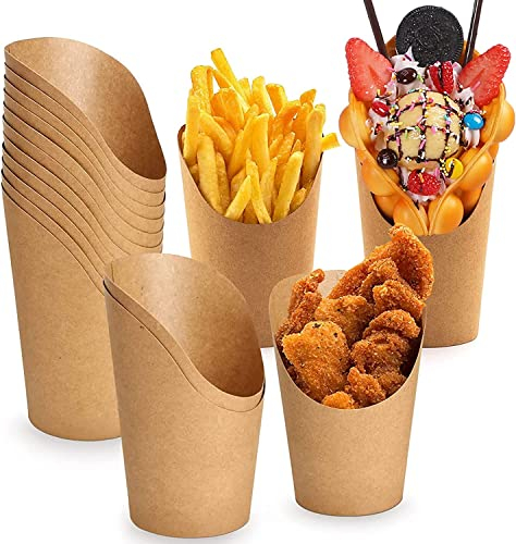 KOMUNJ 50 piezas de papel kraft para aperitivos, moldes para hornear de papel, bolsas de gofrera de burbujas, recipiente para aperitivos para hornear, pasteles, borlas de huevos, gofres, helados,