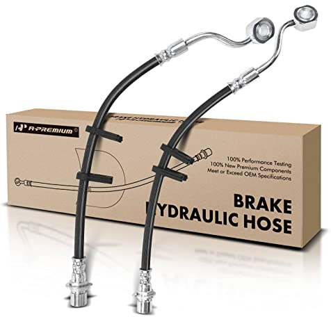 A-Premium Front Driver and Passenger Outer Side Brake Hydraulic Hoses Compatible with Ram Models - 2500/3500 2014 2015 2016 2017 2018 - Pack of 2