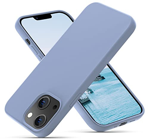 OIIAEE Liquid Silicone Case Designed for iPhone 13 Mini Case, Ultra Slim Shockproof Protective Phone Case Cover with Soft Anti-Scratch Microfiber Lining, 5.4 inch,Sierra Blue