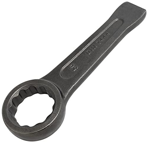 AERZETIX - C64805 - Clé polygonale à frapper 50x255 mm - DIN 7444 - anneau/oeil 12 pans - en acier CR-V - couleur argent - charge lourde serrage assemblage desserage mécanique écrou boulon