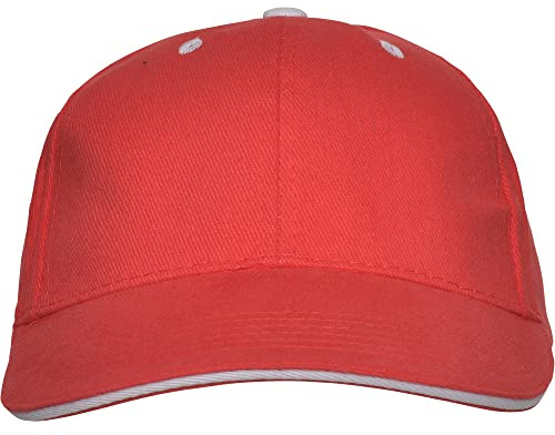 KINKIES Färgad barnkeps i 100 % bomull - Baseballkeps för flickor och pojkar, med ventilationshål och kardborreband, Röd röd, one size