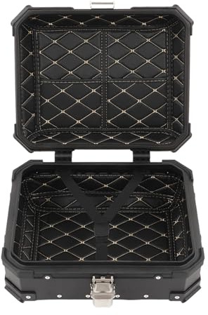 Motorcycle Luggage Box with Removable Base and Liner 28L Large Capacity Shockproof Replacement for Suzuki Motorcycle Storage Box Motorcycle Tail Case (Black)