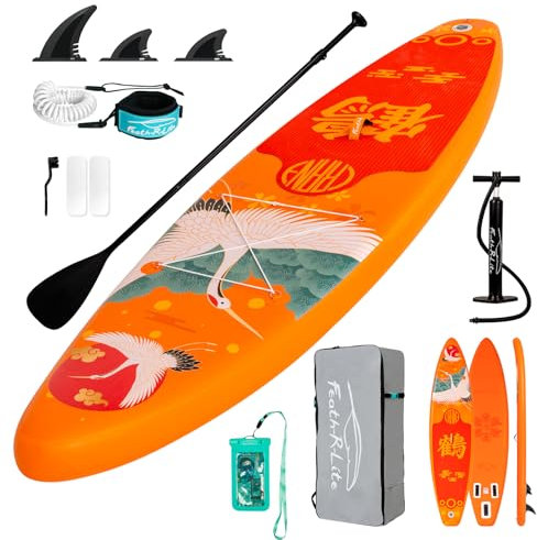 FEATH-R-LITE SUP Gonfiabile Adulti 150kg Tavola da Paddle Gonfiabile Stand Up Paddle Gonfiabile Tavola Surf Paddle Board con Accessori Completi per Tavola SUP