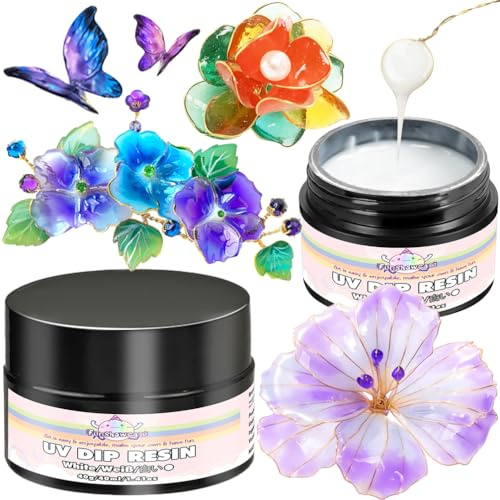 Colla per fai da te in resina UV per forme di filo, per creazione di gioielli, bianco, 40 ml