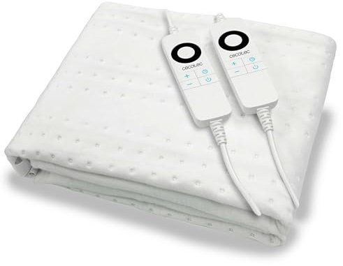 Cecotec Funda Bajera Eléctrica HeatConfort ThermalUnder Double (160 x 140). Manta Bajera Térmica con Apagado Automático y 6 Niveles de Temperatura Ajustables para un Confort Personalizado.