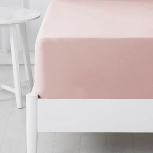 Morbidissimi – Lenzuolo Sotto con Angoli Matrimoniale 180x200 in Flanella 100% Cotone Caldo, Tessuto Felpato Traspirante Tinta Unita con Angoli Maxi 27 cm per Materassi Alti, AB084 [Cipria]