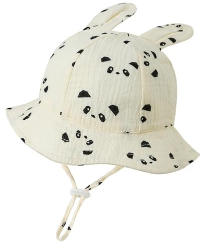 Generisch Sombrero de sol para niños, ajustable, gorra de pescador para niños y niñas, fiesta al aire libre, verano, playa, parque infantil, ligero, transpirable, Negro , 0-12 meses