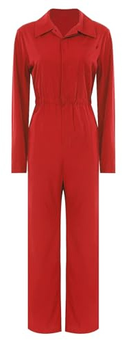 Monduelle dam arbetsoverall skyddsoverall blåman overall jumpsuit coverall verkstad arbetsoverall mekaniker arbetskläder, röd, L