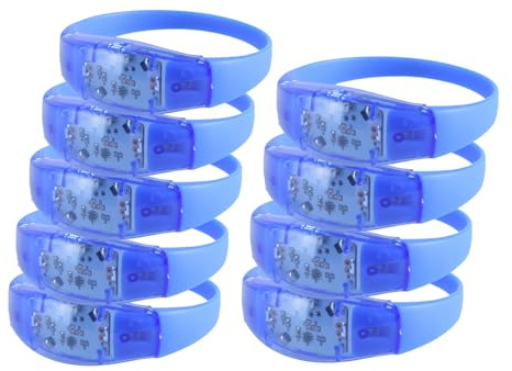 ZwaitL 10 cinturini LED in silicone per feste, ornamenti per braccialetti luminosi lampeggianti, dimensioni regolabili, decorazione da polso per accessori rave per bambini