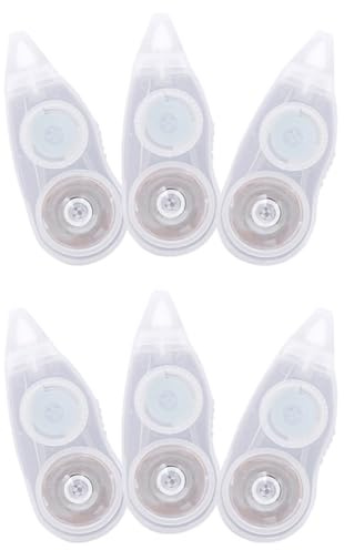 Milisten Rubans Correcteurs Transparents Prise Confortable Lot de 6 en Plastique Bande Correctrice Pratique pour Étudiants pour Fournitures Scolaires et Bureautiques